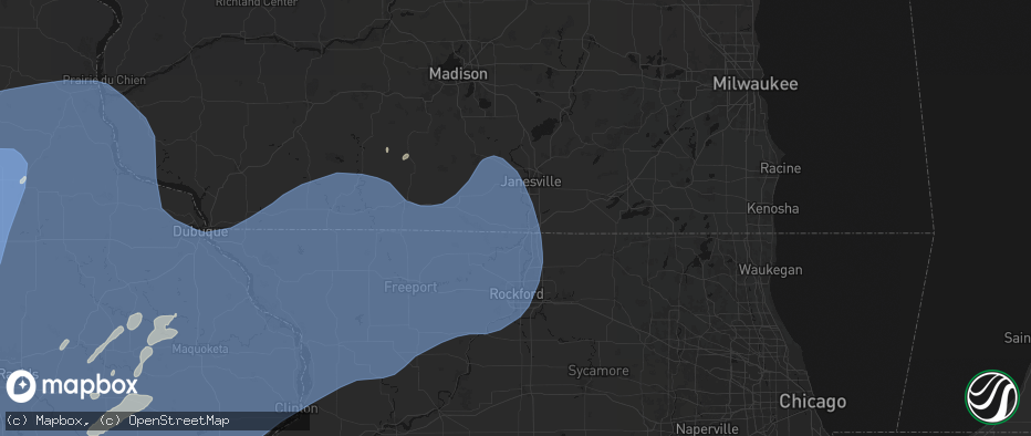 Hail map in Beloit, WI on June 11, 2026