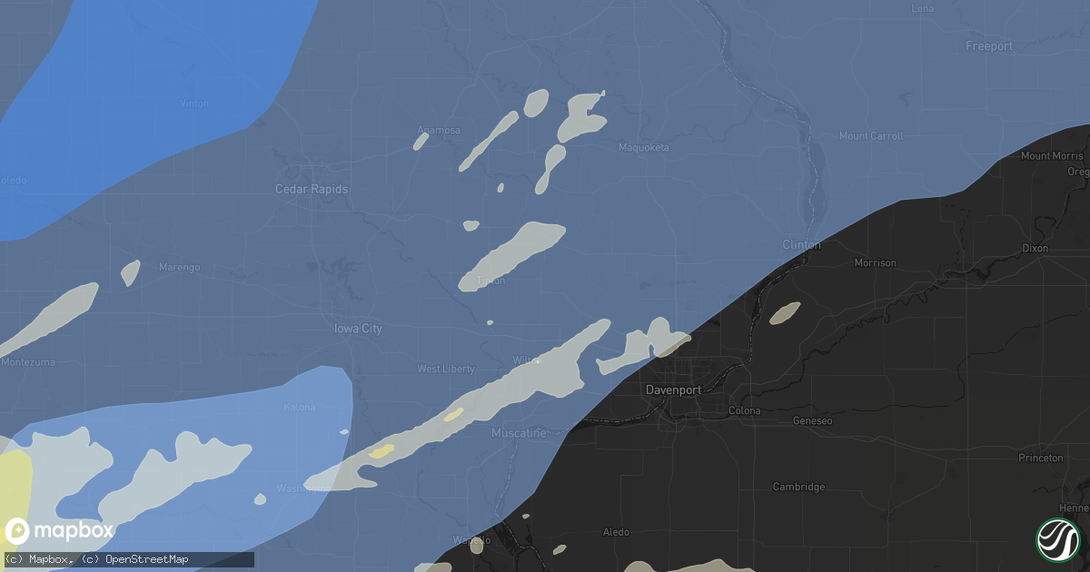 Hail map in Bennett, IA on June 11, 2026