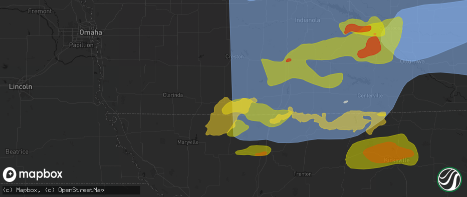 Hail map in Benton, IA on June 11, 2026