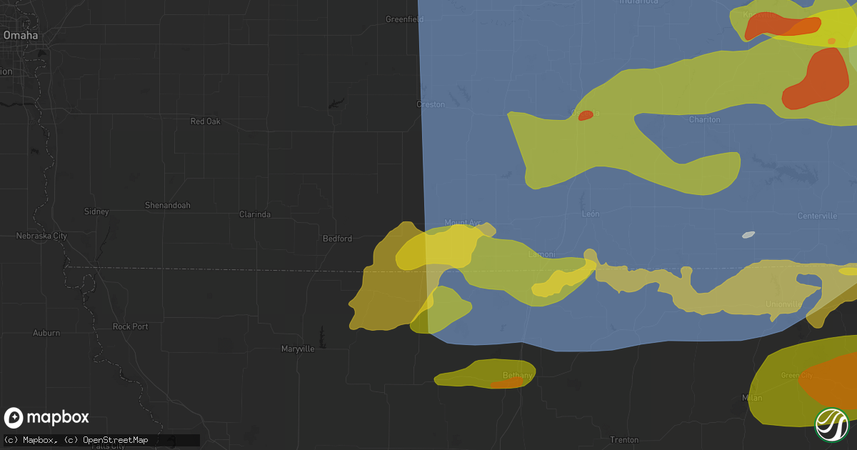 Hail map in Benton, IA on June 11, 2026
