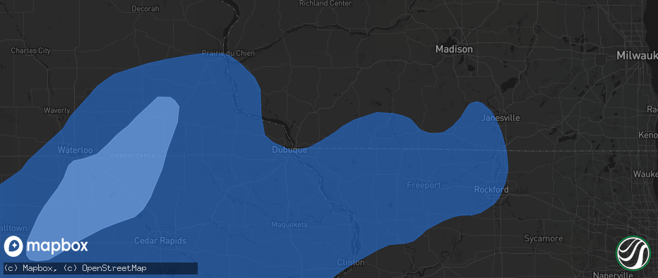 Hail map in Benton, WI on June 11, 2026