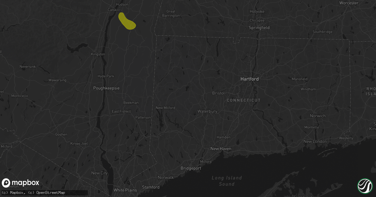 Hail map in Bethlehem, CT on June 11, 2026