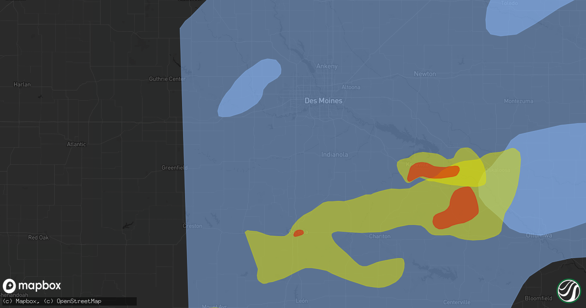 Hail map in Bevington, IA on June 11, 2026