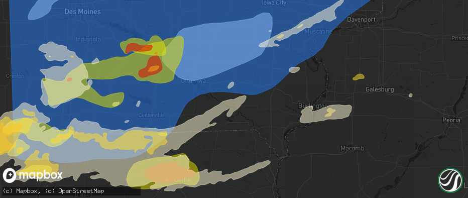 Hail map in Birmingham, IA on June 11, 2026