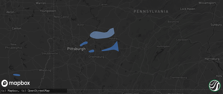 Hail map in Black Lick, PA on June 11, 2026