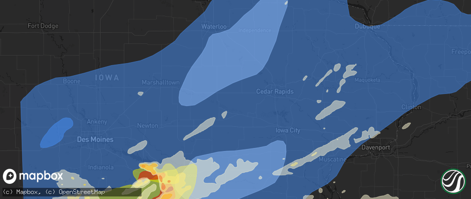 Hail map in Blairstown, IA on June 11, 2026