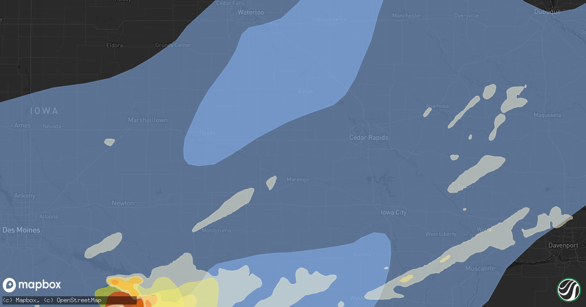 Hail map in Blairstown, IA on June 11, 2026
