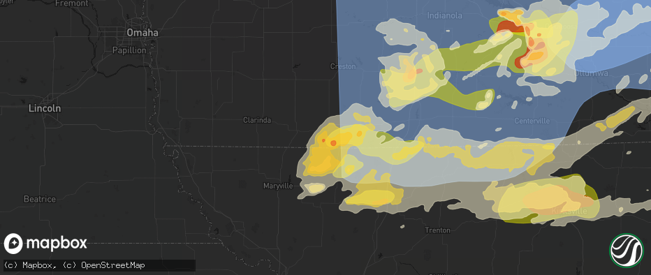 Hail map in Blockton, IA on June 11, 2026