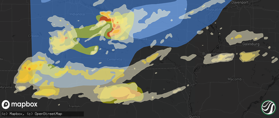 Hail map in Bloomfield, IA on June 11, 2026