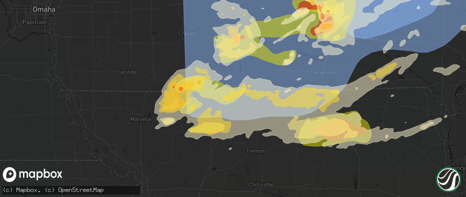 Hail map in Blythedale, MO on June 11, 2026