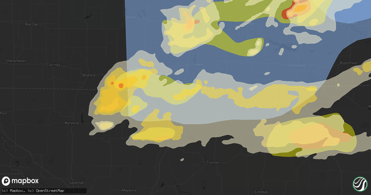 Hail map in Blythedale, MO on June 11, 2026