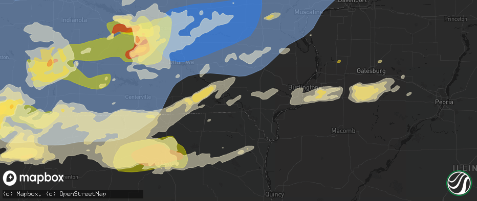 Hail map in Bonaparte, IA on June 11, 2026