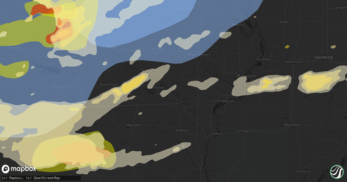 Hail map in Bonaparte, IA on June 11, 2026