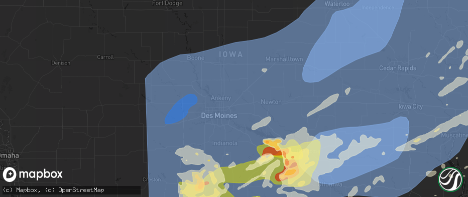 Hail map in Bondurant, IA on June 11, 2026