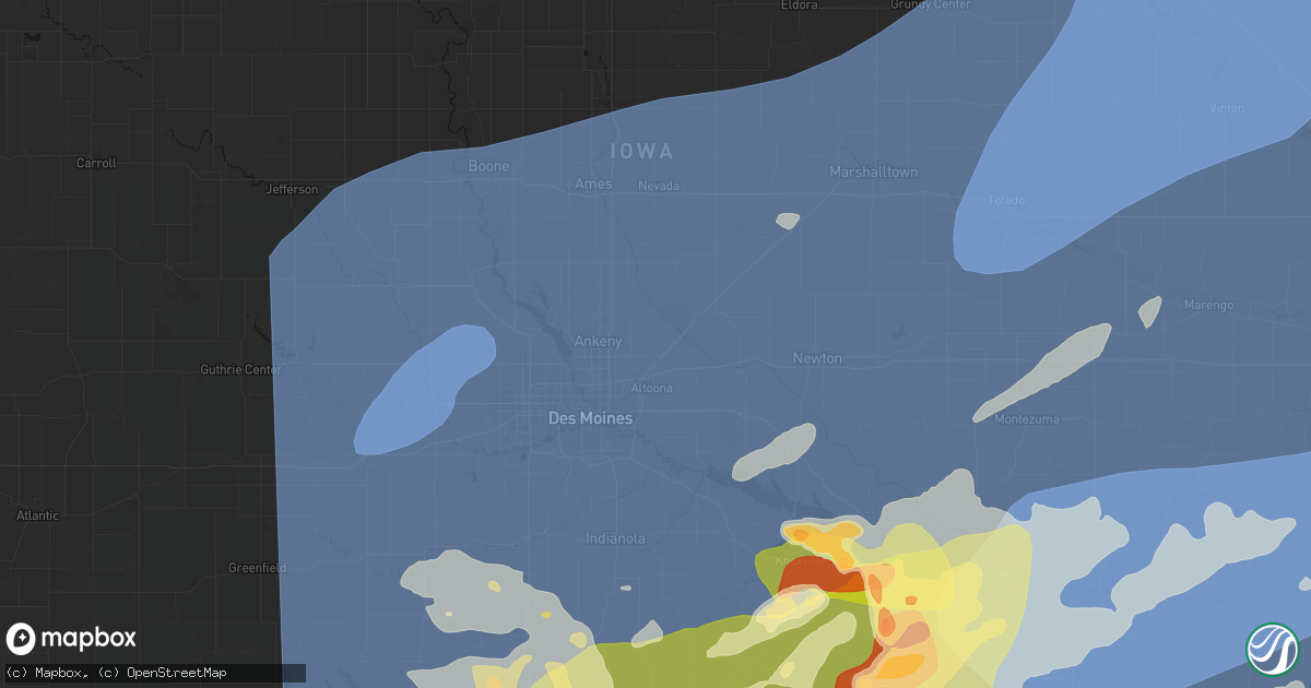 Hail map in Bondurant, IA on June 11, 2026