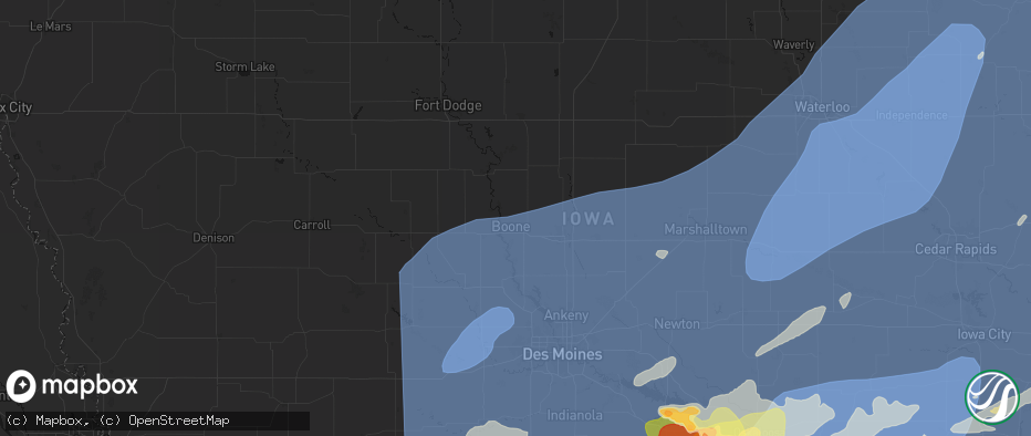Hail map in Boone, IA on June 11, 2026
