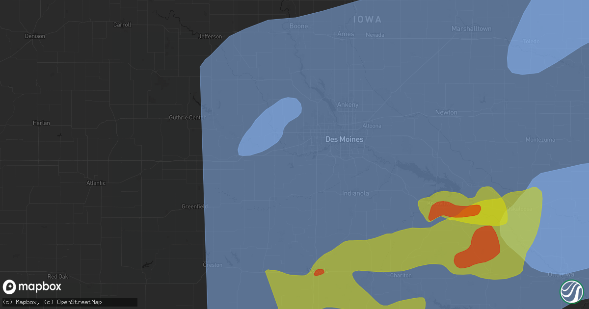 Hail map in Booneville, IA on June 11, 2026
