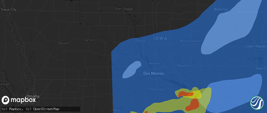 Hail map in Bouton, IA on June 11, 2026