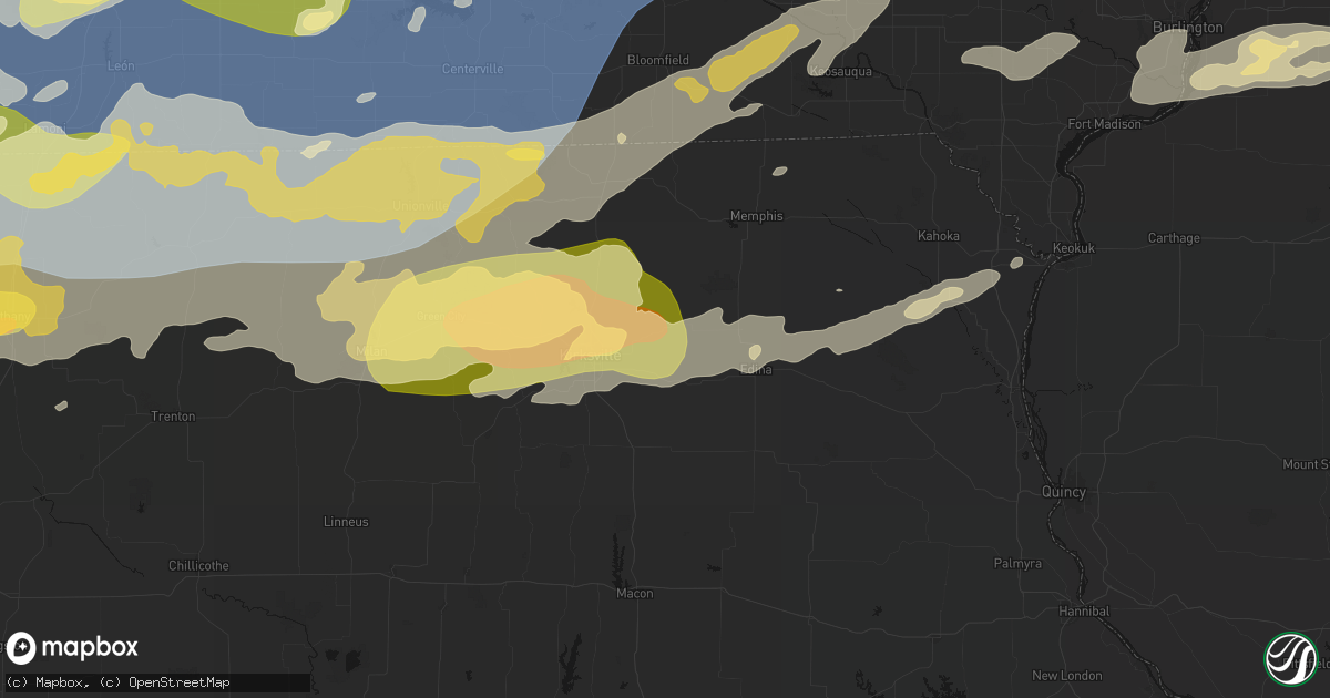 Hail map in Brashear, MO on June 11, 2026
