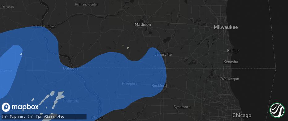 Hail map in Brodhead, WI on June 11, 2026
