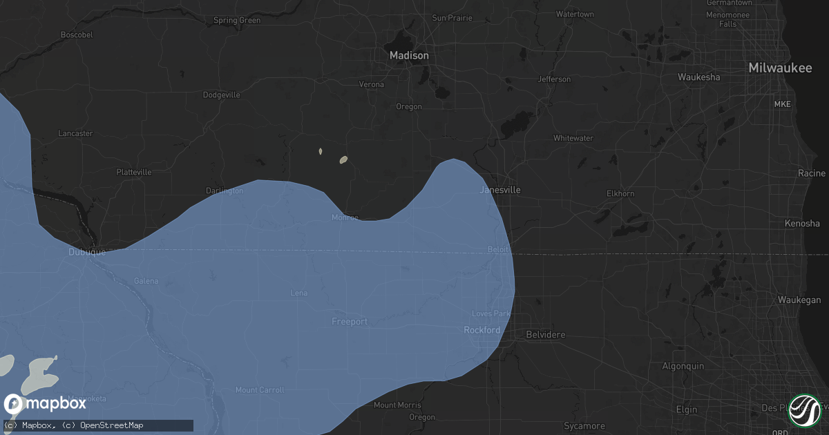 Hail map in Brodhead, WI on June 11, 2026