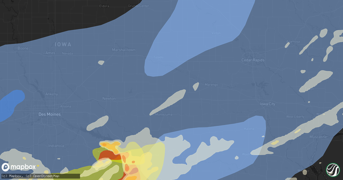 Hail map in Brooklyn, IA on June 11, 2026