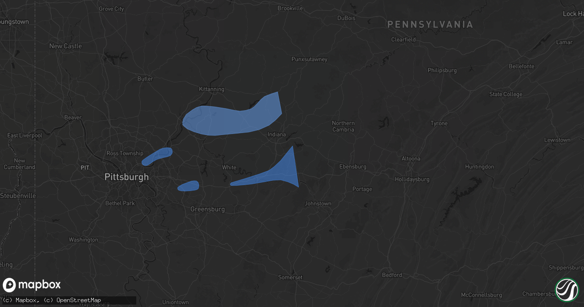 Hail map in Brush Valley, PA on June 11, 2026