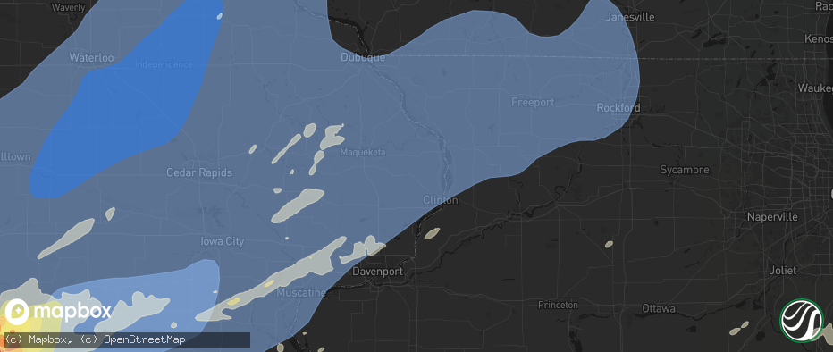 Hail map in Bryant, IA on June 11, 2026