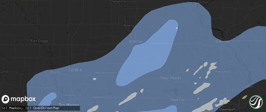 Hail map in Buckingham, IA on June 11, 2026