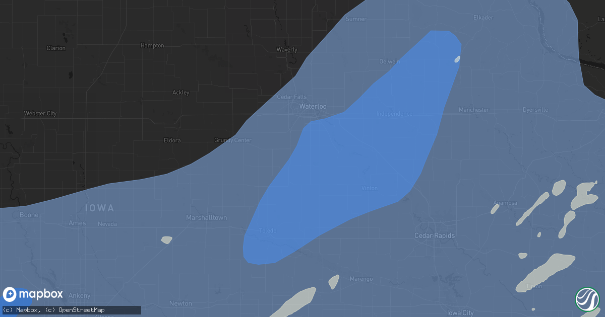 Hail map in Buckingham, IA on June 11, 2026