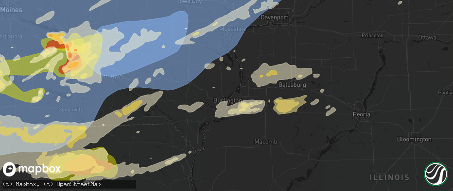 Hail map in Burlington, IA on June 11, 2026