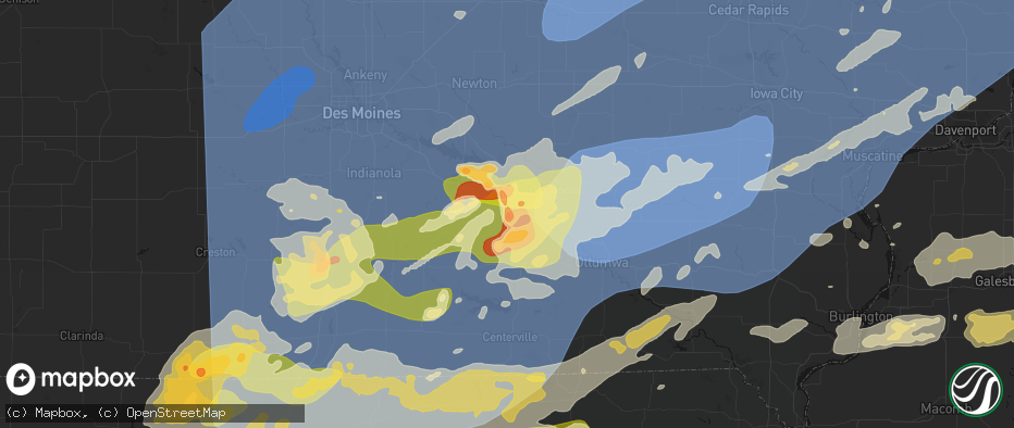 Hail map in Bussey, IA on June 11, 2026