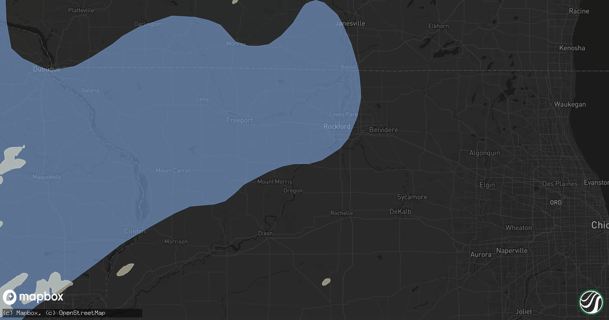 Hail map in Byron, IL on June 11, 2026