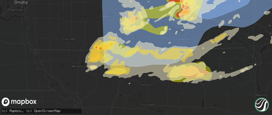 Hail map in Cainsville, MO on June 11, 2026