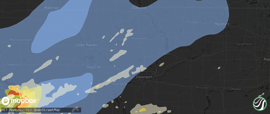 Hail map in Calamus, IA on June 11, 2026