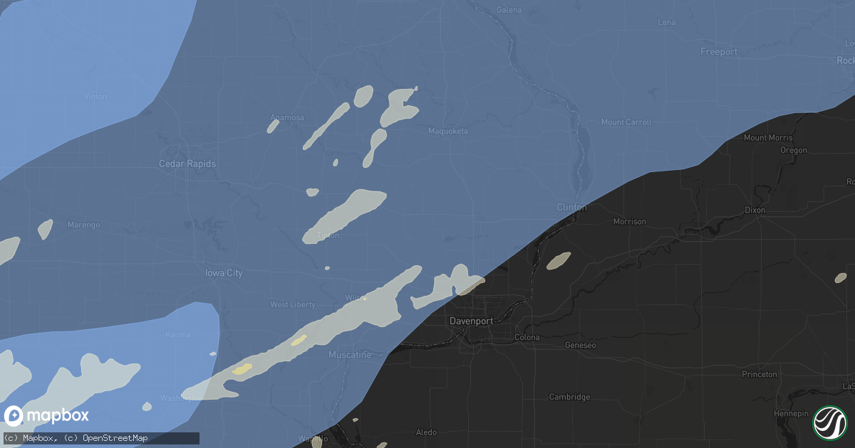 Hail map in Calamus, IA on June 11, 2026