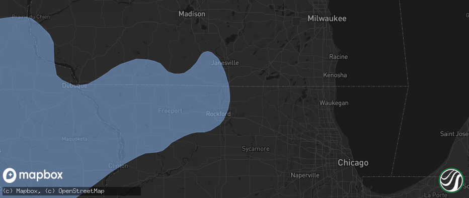 Hail map in Caledonia, IL on June 11, 2026