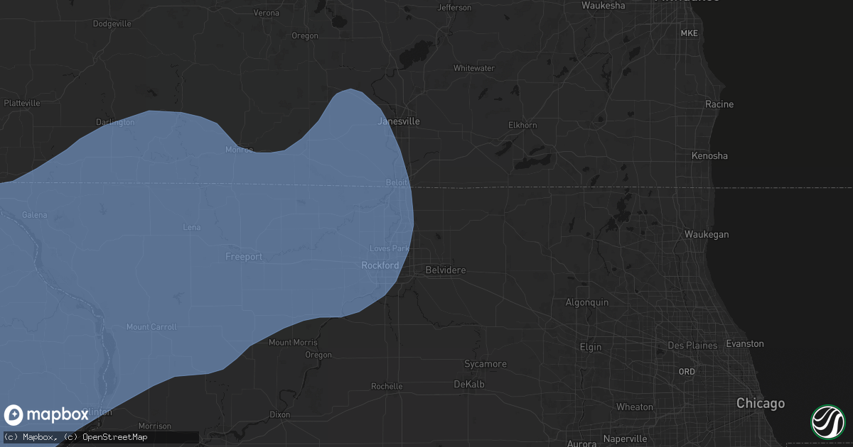 Hail map in Caledonia, IL on June 11, 2026