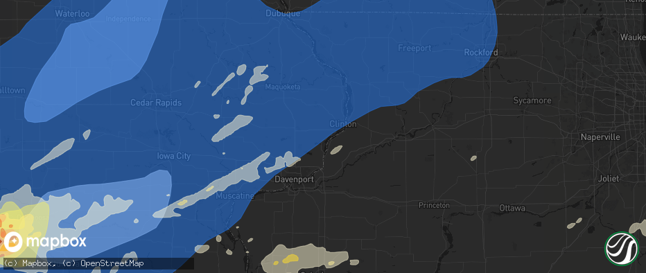 Hail map in Camanche, IA on June 11, 2026