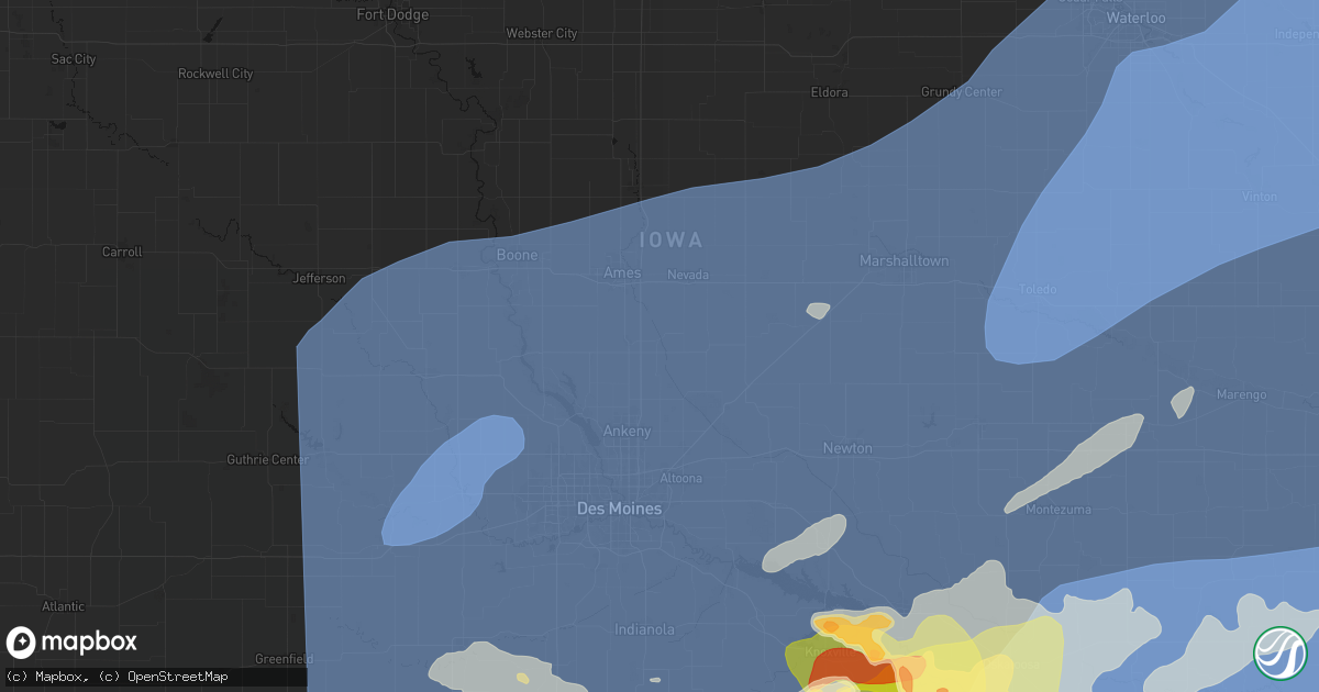 Hail map in Cambridge, IA on June 11, 2026