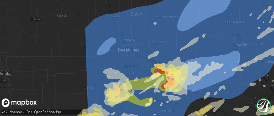 Hail map in Carlisle, IA on June 11, 2026