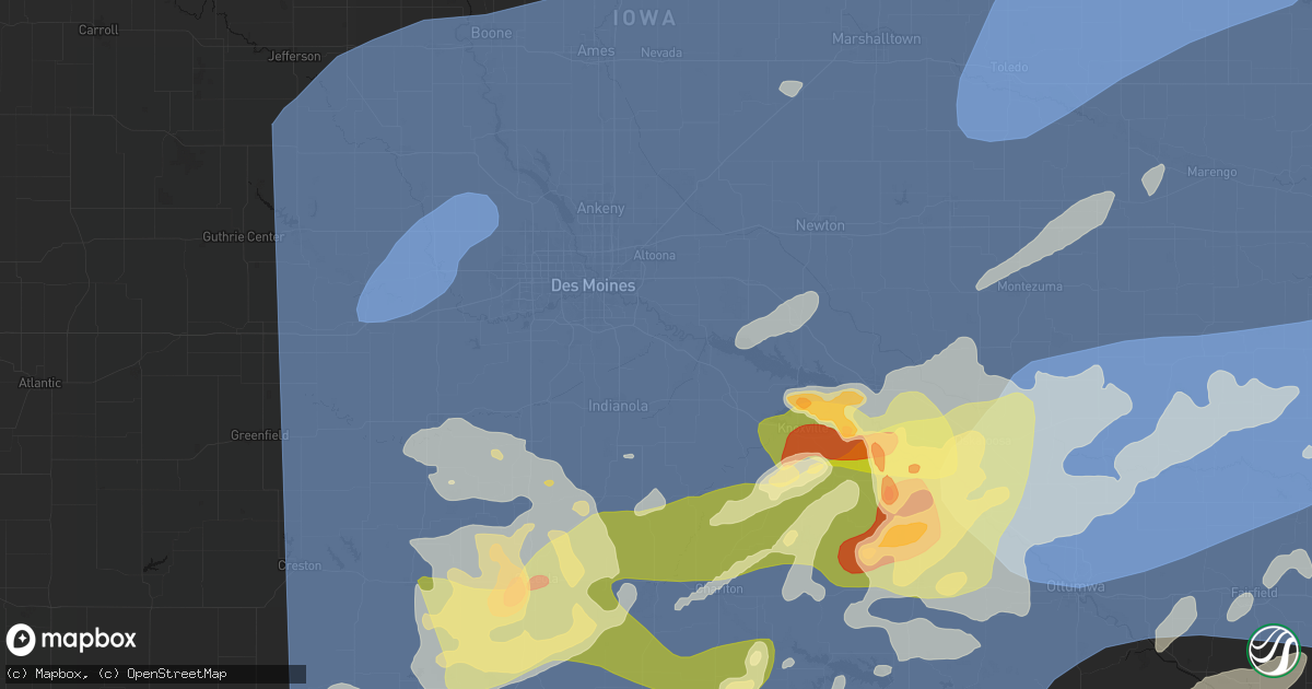 Hail map in Carlisle, IA on June 11, 2026