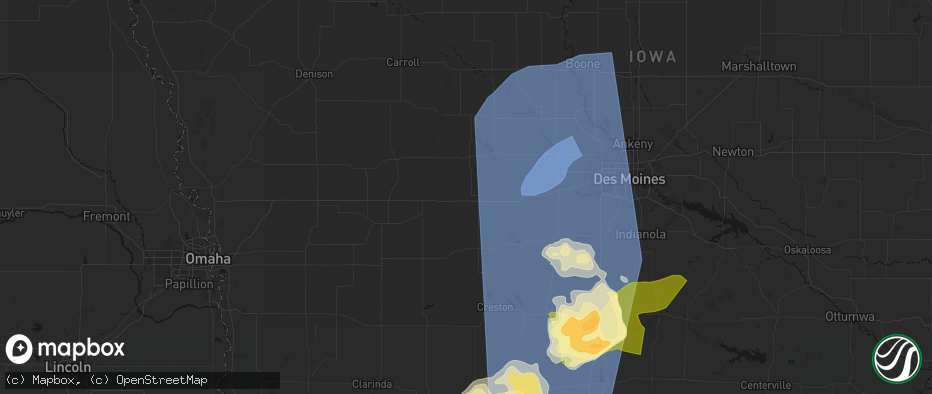 Hail map in Casey, IA on June 11, 2026