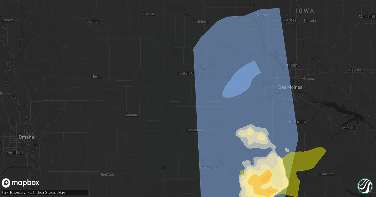 Hail map in Casey, IA on June 11, 2026