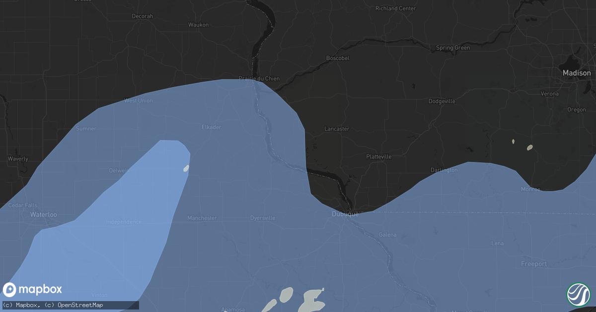 Hail map in Cassville, WI on June 11, 2026