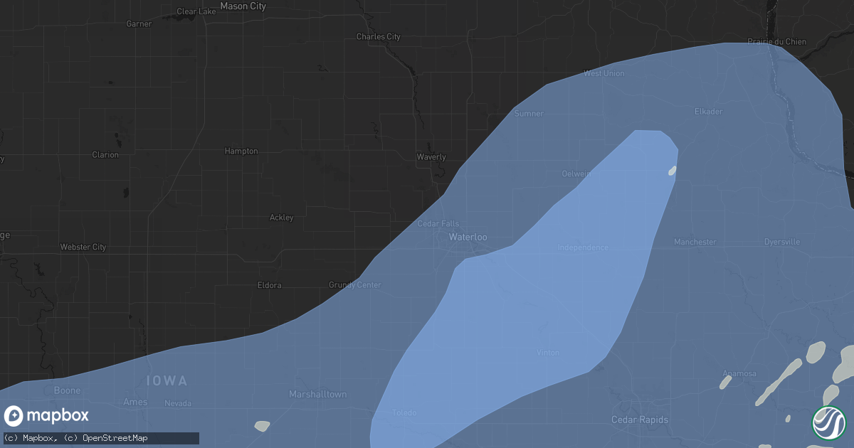 Hail map in Cedar Falls, IA on June 11, 2026