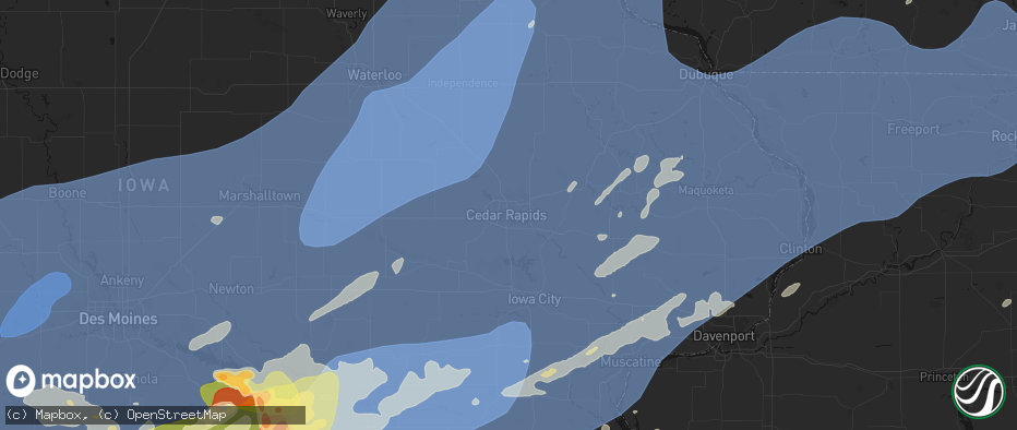 Hail map in Cedar Rapids, IA on June 11, 2026