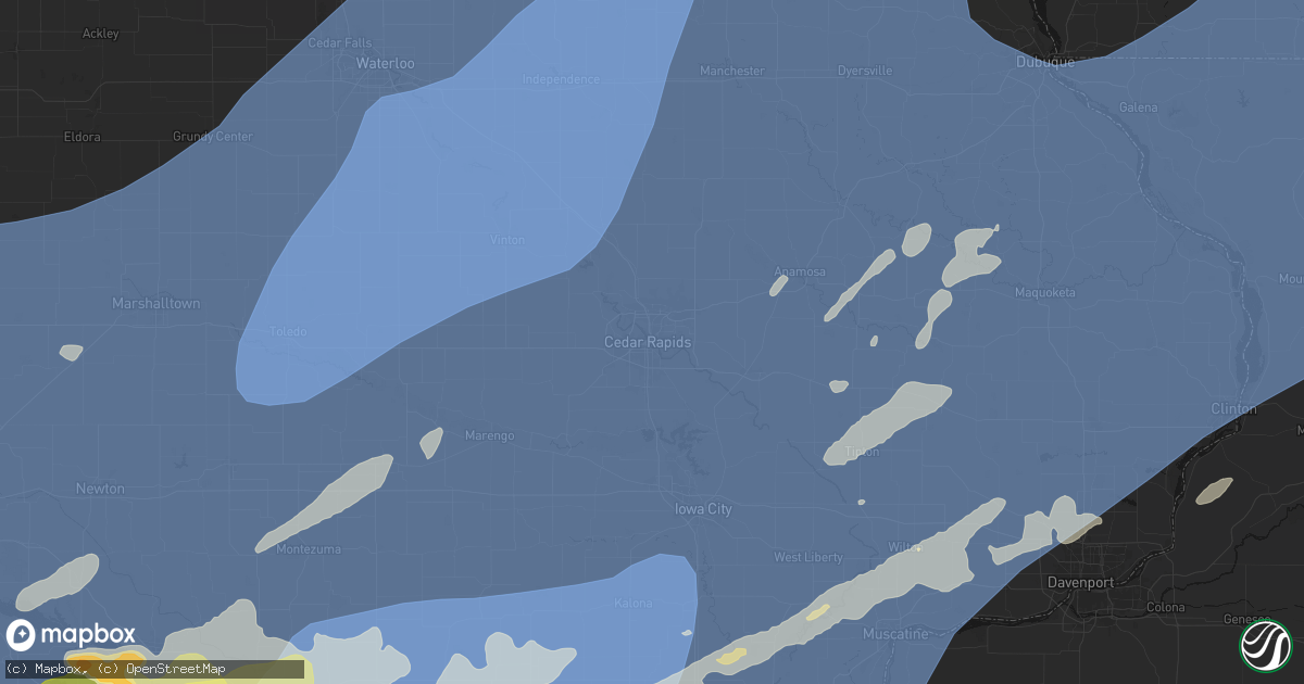 Hail map in Cedar Rapids, IA on June 11, 2026