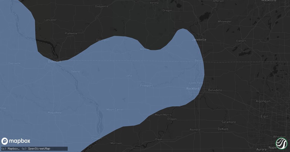Hail map in Cedarville, IL on June 11, 2026