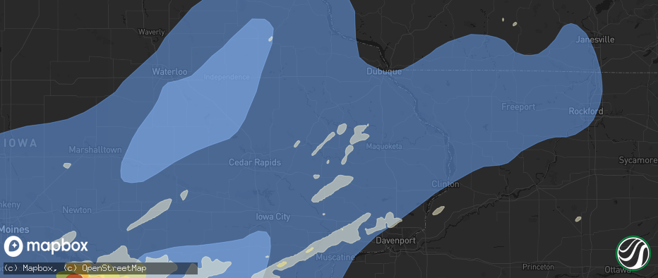 Hail map in Center Junction, IA on June 11, 2026